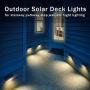 DBF 30 LED Solar Step Lights Outdoor【6 Pack】Waterproof Solar Stair Lights Stainless Steel Solar Powered Deck Lights Auto On/Off for Porch Deck Steps Patio Stairs (Warm White)