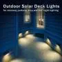 DBF 30 LED Solar Step Lights Outdoor【6 Pack】Waterproof Solar Stair Lights Stainless Steel Solar Powered Deck Lights Auto On/Off for Porch Deck Steps Patio Stairs (Warm White)