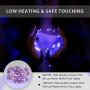 Ariceleo USB Powered Fairy Lights, 50 led 16 ft. USB Plug in Copper Wire USB String Lights for Bedroom Christmas Decoration Wedding Party Firefly Lights (Blue,1 Pack)