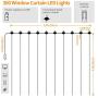 Curtain Lights 300 LED Wall Fairy Lights 9.8Ftx9.8Ft USB Remote Powered String Lights IP64 Waterproof Window Room Bedroom Wedding Christmas LED Waterfall Decorations Lights