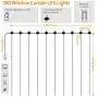 Curtain Lights 300 LED Wall Fairy Lights 9.8Ftx9.8Ft USB Remote Powered String Lights IP64 Waterproof Window Room Bedroom Wedding Christmas LED Waterfall Decorations Lights