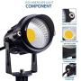 SUNVIE 12W LED Landscape Lights Low Voltage (AC/DC 12V) Waterproof Garden Pathway Lights Super Warm White (900LM) Walls Trees Flags Outdoor Spotlights with Spike Stand (8 Pack)