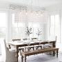 APBEAM Glass Rectangular Chandelier Modern Hanging Glass Pendant Light for Dining Room Living Room Kitchen Island Medium