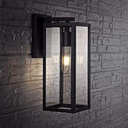 Safavieh PLT4006A Lighting Norsan Black Wall (LED Bulb Included) Outdoor Lantern