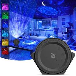 Star Projector, 3-1 Ocean Wave Projector Night Light for Kids with LED Nebula Cloud&Moon, Voice Control, 13 Lighting Effects Galaxy Light Projector for Bedroom/Home Theater/Room Decor (Black)