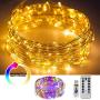 8 Modes String Lights 32.8 FT/10M 100LEDS Fairy String Lights USB Powered Remote Control for Wedding Home Parties Christmas Holiday Decoration(Warm White & Colorful )