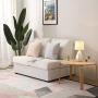 SOTTAE Modern Small Ceramic Table Lamp, White Irregular Geometric Bedside Desk lamp for Living Room Bedrooms , Nightstand Lamps with White Fabric Shade
