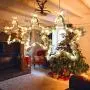 MAOYUE Christmas Window Lights 3 Pack Christmas Star Lights with Snow Pine Leaves Battery Operated Christmas Lights for Outdoor Christmas Decorations, Window, Indoor, Door, Porch, Party, Warm White