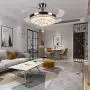 KALRI Modern 42 Crystal Chandelier Ceiling Fan for Living Room Bedroom with LED Light Kit and Remote Control Invisible Ceiling Fan Light, Three Color Changing, Silver
