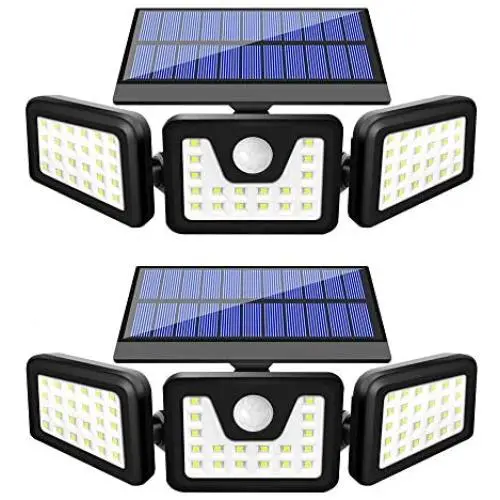 BEACON Solar Lights Outdoor, 800LM Wireless LED Solar Motion Sensor Lights Outdoor, 3 Adjustable Heads, 270° Wide Angle Illumination, IP65 Waterproof, Security LED Flood Light (2Pack)
