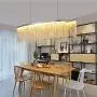 Moooni Post-Modern Rectangle Aluminum Tassel Linear Chandelier Rectangular Pendant Light Fixture for Dining Room Kitchen Island Over Table L40''