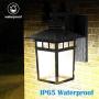 ZJOJO 2-Outdoor Porch Lights,Dusk to Dawn Wall Mount Light Fixtures,Classical Led Wall Lantern Lamps Lights,Black Finish with Seeded Glass,Entryway Doorway Yard,Black,9244
