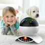 YSD Night Lighting Lamp, Modern Star Rotating Sky Projection, Romantic Star Projector Lamp for Kids, USB Rechargeable & Remote Control, Best Gifts for Kids,Bedroom(White)