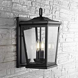 Safavieh PLT4012A Morla 2-Light Black Wall (LED Bulb Included) Outdoor Lantern