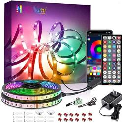 40Ft LED Strip Lights Phone App Control with IR Remote Built-in Mic Music Sync LED Lights for Bedroom, Dorm Room, Home Decoration (40Ft APP+ Remote+ Mic Control)