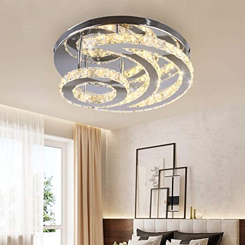 Modern Chandeliers Crystal Pendant Lighting Flush Mount LED Ceiling Light Fixture Lamp for Dining Room, Bathroom, Living Room, Bedroom, Living Room, Hallway, Kitchen, Bar