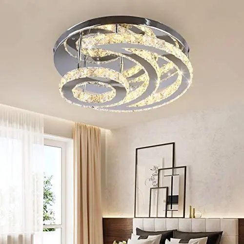 Modern Chandeliers Crystal Pendant Lighting Flush Mount LED Ceiling Light Fixture Lamp for Dining Room, Bathroom, Living Room, Bedroom, Living Room, Hallway, Kitchen, Bar Modern Chandeliers Crystal Pendant Lighting Flush Mount LED Ceiling Light Fixture Lamp for Dining Room, Bathroom, Living Room, Bedroom, Living Room, Hallway, Kitchen, Bar