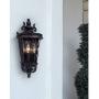 Casa Marseille Traditional Outdoor Wall Light Fixture Textured Black Scroll 17'' Clear Hammered Glass for Exterior Porch Patio - John Timberland
