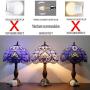 Tiffany Style Reading Floor Lamp Lighting W12H64 Inch Blue Purple Stained Glass Lavender Baroque Lampshade Antique Adjustable Arched Base S003C WERFACTORY Lamps Living Room Bedroom Beside Table Gifts