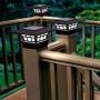 Solar Post Cap Lights, Outdoor LED Deck Lighting for 4x4 Wooden Posts, Cool White Waterproof Lamp for Fence Patio and Garden Best Decoration, 2 Pack