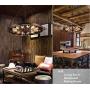 LAKIQ Retro Metal Chandelier 12 Lights Industrial Farmhouse Rust Wheel Hanging Pendant Lighting Fixture Indoor Lights for Kitchen Dining Room Living Room