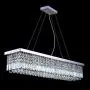 SILJOY Rectangular Crystal Chandelier Lighting Modern Rectangle Raindrop Pendant Light Fixture for Dining Room Over Island Modern Adjustable Led Pendant Lighting L47'' X W10'' X H10''