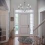 Derksic French Country Chandelier 6-Light Farmhouse Lighting Rustic Metal Candle Chandeleirs for Dining Room Living Room Bedroom Kitchen Foyer, Brushed Silver Gray Finish