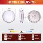 OSTWIN 14 Inch LED Flush Mount Ceiling Light, Dimmable Round Light Fixture, Brushed Nickel Finish, Plastic Shade, 21 Watts (120W Eq.), 1470 Lm, 4000K (Bright Light), ETL and Energy Star Listed