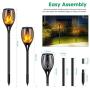 TomCare Solar Lights 99 LED Flickering Flame Solar Torches Lights 43'' Waterproof Outdoor Lighting Solar Powered Pathway Lights Landscape Decoration Lighting Auto On/Off for Garden Patio Yard, 4 Pack