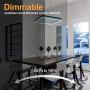 Royal Pearl Modern LED Pendant Light Dimmable Comtemporary Chandelier Adjustable 1 Square Pendant Lighting for Living Room Dining Room Kitchen, Cool White 6000K, Silver