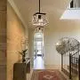 bgLight Rustic Farmhouse Pendant Light, Industrial Mini Metal Ceiling Light Trapezoidal Shape Island Hanging Chandelier for Kitchen, Dining Table, Living Room, Entryway, Hallway- Rustic White