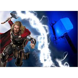 San Qing 3D Wall lamp, Avengers Thors Sledgehammer 3D Decorative Night Light Miracle Series Wall lamp Bedroom Living Room Childrens Room