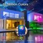 65.6ft hyrion Smart Led Strip Lights, 2 Rolls of 32.8ft RGB Color Changing Light Strips with Bluetooth Controller and 24 Keys Remote Sync to Music for Bedroom, Party
