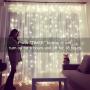 String Lights Curtain,USB Powered Fairy Lights for Bedroom Wall Thanksgiving Christmas Decorations,Sound Activated Function Can Sync with Any Voice (Cool White,7.9Ft x 5.9Ft)