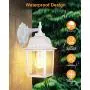 WENFENG Dusk to Dawn Sensor Outdoor Wall Light Fixtures with Waterproof Anti-Rust Matte White Finish, Clear Glass Shade, Wall Mount Exterior Lights for House Porch Garage Outside WENFENG Dusk to Dawn Sensor Outdoor Wall Light Fixtures with Waterproof Anti-Rust Matte White Finish, Clear Glass Shade, Wall Mount Exterior Lights for House Porch Garage Outside
