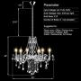 Tangkula Crystal Chandelier, 6 Light Ceiling Lighting Fixture, Vintage Style Crystal Pendant Lamp for Bedroom Dining Living Room, Flush Mount, Elegant Crystal Raindrop Chandelier (Transparent)