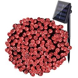 MAOKOT Solar String Lights, 1Pack 72ft Red Solar Powered String Lights, Waterproof 200 LED Solar Christmas Lights Outdoor for Patio Yard Fence House DeckDecor(Red)