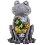 Garden Statue Frog Figurine - Solar Powered Outdoor Lights for Patio Lawn Yard Decoration, Decorative Solar Lights Outdoor with 6 Lights , Fairy Garden Lights. (Frog)