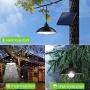 Solar Lights Outdoor, LOZAYI IP65 Waterproof Solar Lights,Remote Control 16.4Ft Cord LED Outdoor Lights Pendant Light with Adjustable Solar Panel for Garden Patio Home Lighting-Cool White