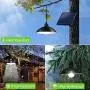 Solar Lights Outdoor, LOZAYI IP65 Waterproof Solar Lights,Remote Control 16.4Ft Cord LED Outdoor Lights Pendant Light with Adjustable Solar Panel for Garden Patio Home Lighting-Cool White