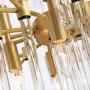 NOXARTE Gold Chandelier Modern Brass Pendant Light Contemporary Glass Ceiling Lighting Fixture for Dining Room Living Room