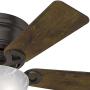 Hunter Haskell Indoor Low Profile Ceiling Fan with LED Light and Pull Chain Control, 42'', Premier Bronze