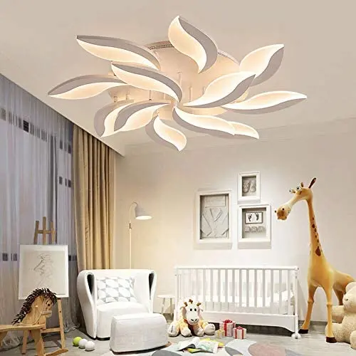 12 Heads Stepless Dimming Modern LED Ceiling Lamp Petal Chandelier with Remote Control Suitable for Bedroom, Dining Room, Living Room 1000 105MM 173W (6)