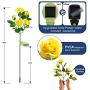 Solar Garden Lights Outdoor - Upgraded Realistic LED Solar Powered Rose Lights Flower Stake, Waterproof Solar Decorative Lights for Patio Pathway Courtyard Garden Lawn (Yellow)