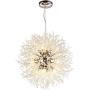 LITFAD Crystal Pendant Light Anti-Glare LED Dandelion Chandelier Modern Style Ceiling Hanging Light in Chrome for Dining Room Reception Cafe Clothes Stores - 19.5'' Wide