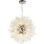 LITFAD 16'' Wide Crystal Pendant Light Anti-Glare LED Dandelion Chandelier Modern Style Ceiling Hanging Light in Chrome for Dining Room Reception Cafe Clothes Stores
