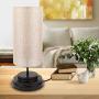 Touch Control BedsideTable Lamp - Moobibear Stepless Dimmable Nightstand Lamp with USB Charging Port, Modern Desk Reading Lamp for Bedroom, Living Room, Kids Room, College Dorm, LED Bulb Included