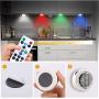 LEASTYLE Wireless LED Puck Lights with Remote Control 6 Pack, LED Under Cabinet Lighting,Puck Lights Battery Operated, Closet Light, Under Counter Lighting, Stick On Lights