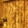 FFNIU Remote Curtain Lights, 8 Modes Twinkle Lights, Window String Lights for Bedroom Wall, Wedding, Patio, Warm White