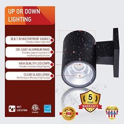 OSTWIN 1-Direction LED Outdoor Cylinder Up or Down Light, 9W (60W Equivalent), 735 Lumen, 3000K Warm Light, Modern Light Fixture for Door Way, Corridor, Waterproof, Black, ETL and Energy Star